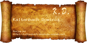 Kaltenbach Dominik névjegykártya